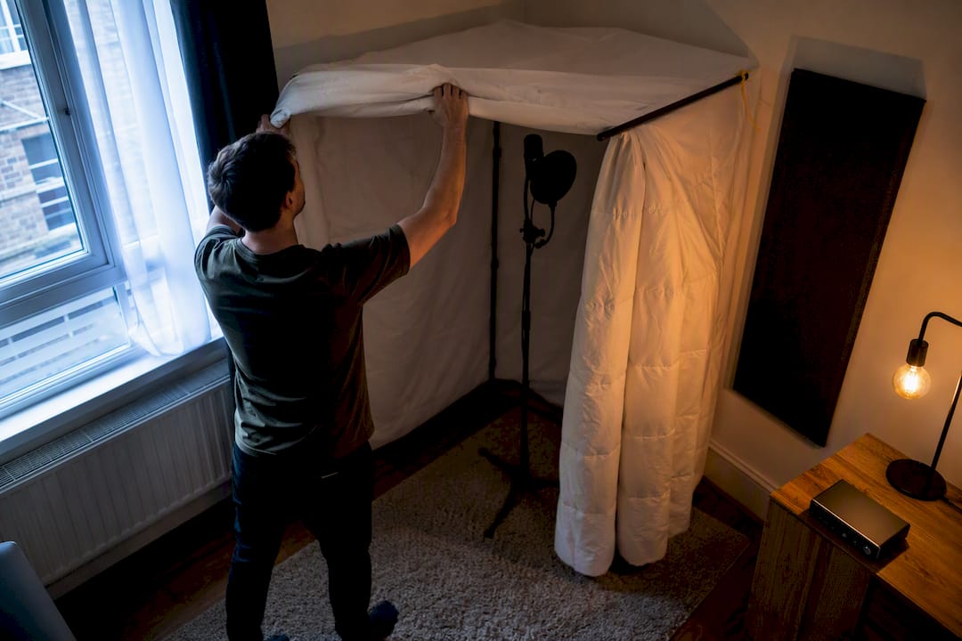 Small room prepared for home recording