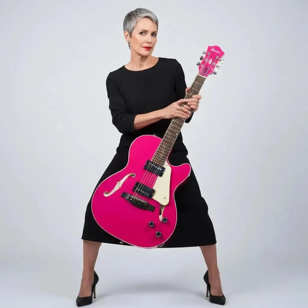 Premium guitars displayed in a music store, highlighting variety and craftsmanship