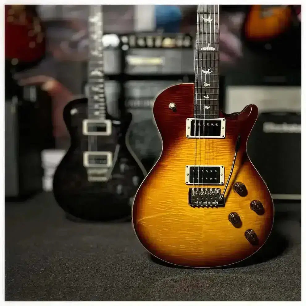 Close-up of an ultimate guitar featuring distinct colors and design, showcasing ultimate guitar features.