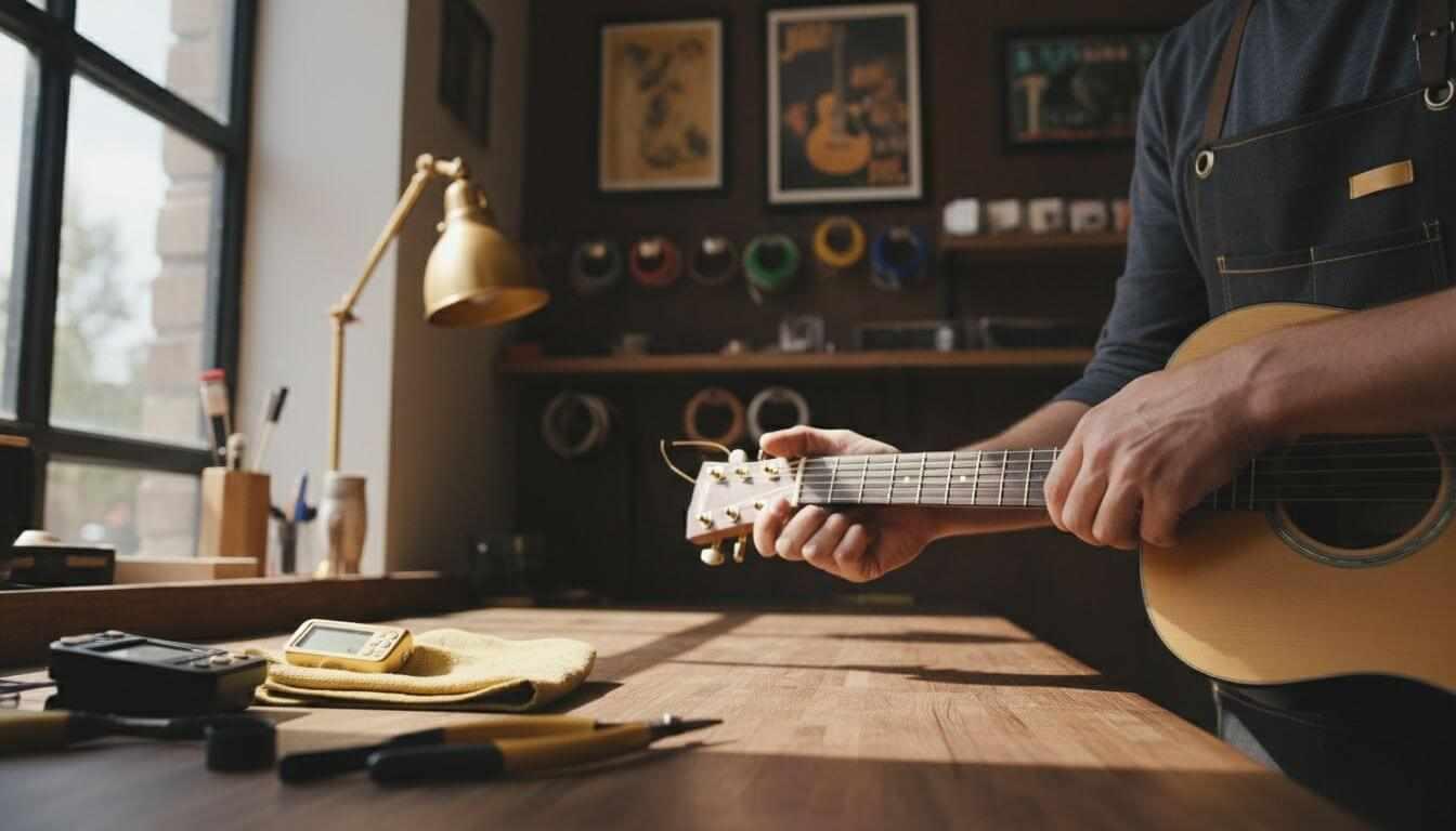 guitar restringing workshop