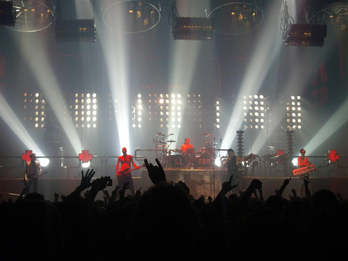 How to Sound and Play Like Rammstein Introduction performance with dramatic lighting and intense atmosphere.