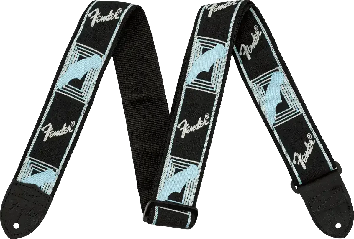 Fender Jacquard Monogrammed Strap - Black/Grey/Blue