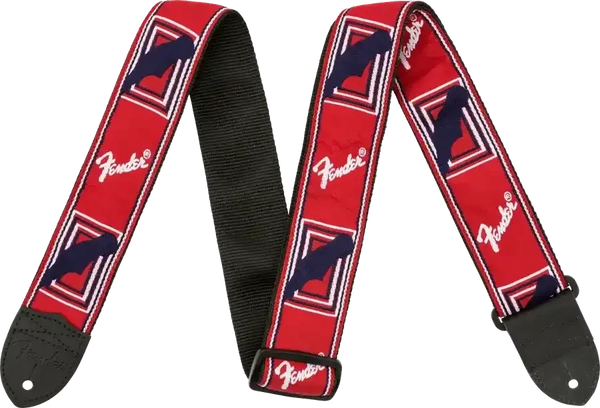 Fender Jacquard Monogrammed Strap - Red/White/Blue