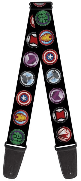 Buckle Down Avengers Logos Guitar Strap