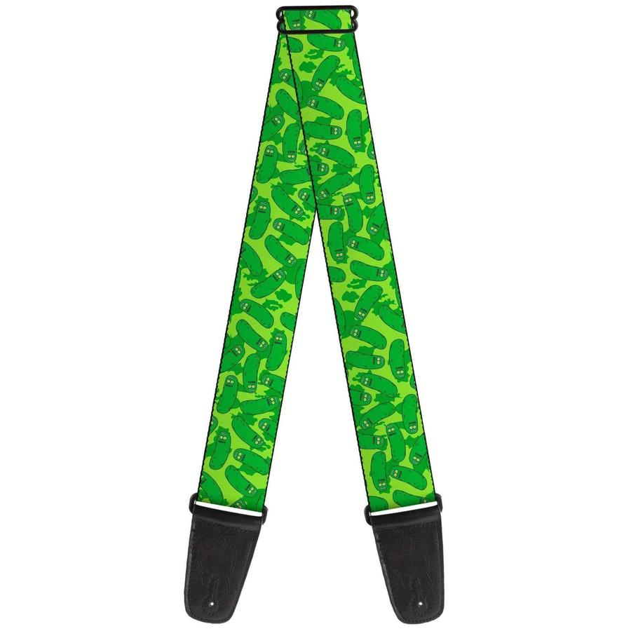 Buckle Down Bd Seatbelt Buckle Belt - Pickle Rick design featuring vibrant green pickle patterns.