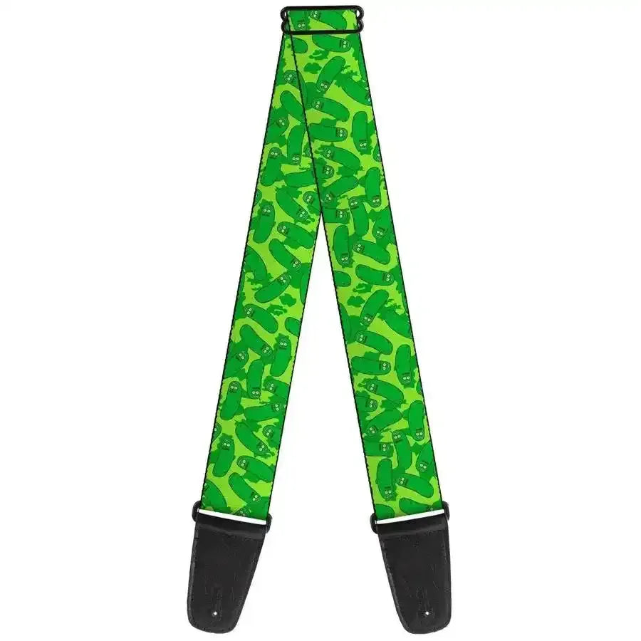 Buckle Down Bd Seatbelt Buckle Belt - Pickle Rick design featuring vibrant green pickle patterns.