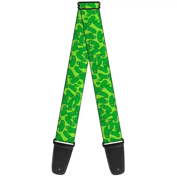 Buckle Down Bd Seatbelt Buckle Belt - Pickle Rick design featuring vibrant green pickle patterns.