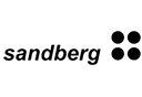 Sandberg logo featuring sleek typography and three abstract dots, representing modern design and innovation.