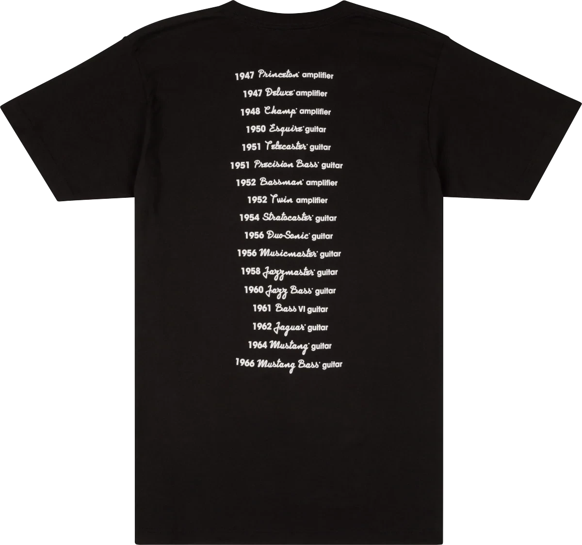 Fender® Logo Date Back Tee, Black, L