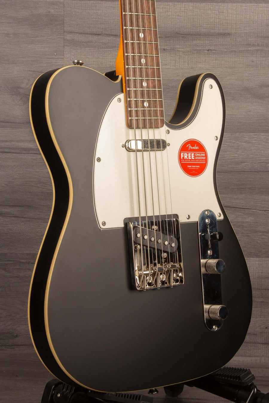 Squier Classic Vibe Baritone Custom Telecaster® with Laurel Fingerboard and Satin Black finish.