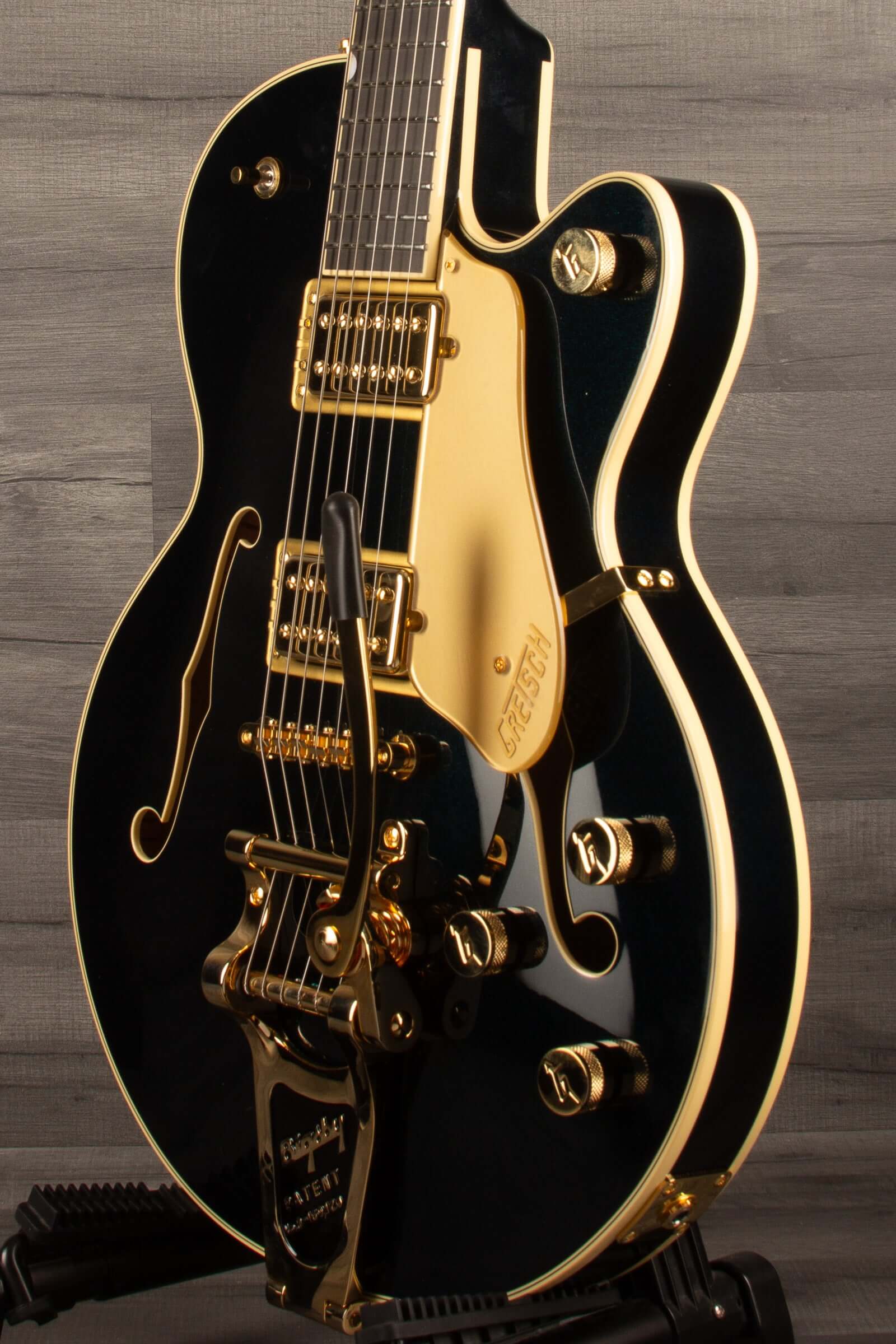 Gretsch Broadkaster® Jr. LX Center Block guitar in Midnight Sapphire with Gold Hardware and String-Thru Bigsby®