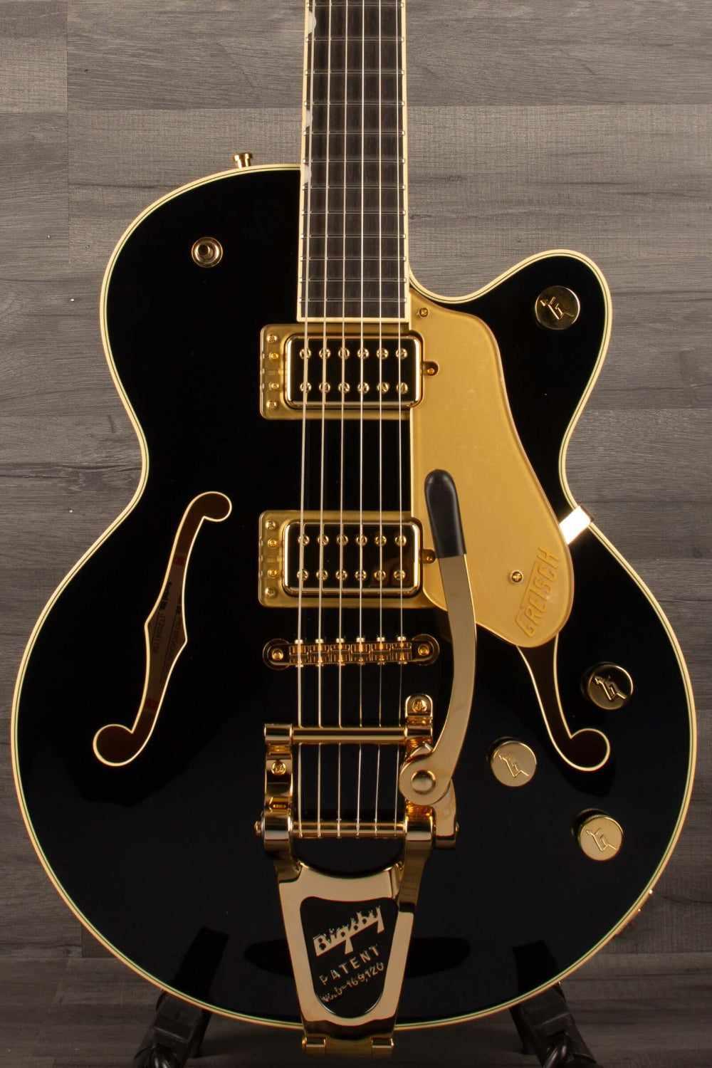 Gretsch Broadkaster® Jr. LX Center Block guitar with gold hardware, ebony fingerboard, and Bigsby®