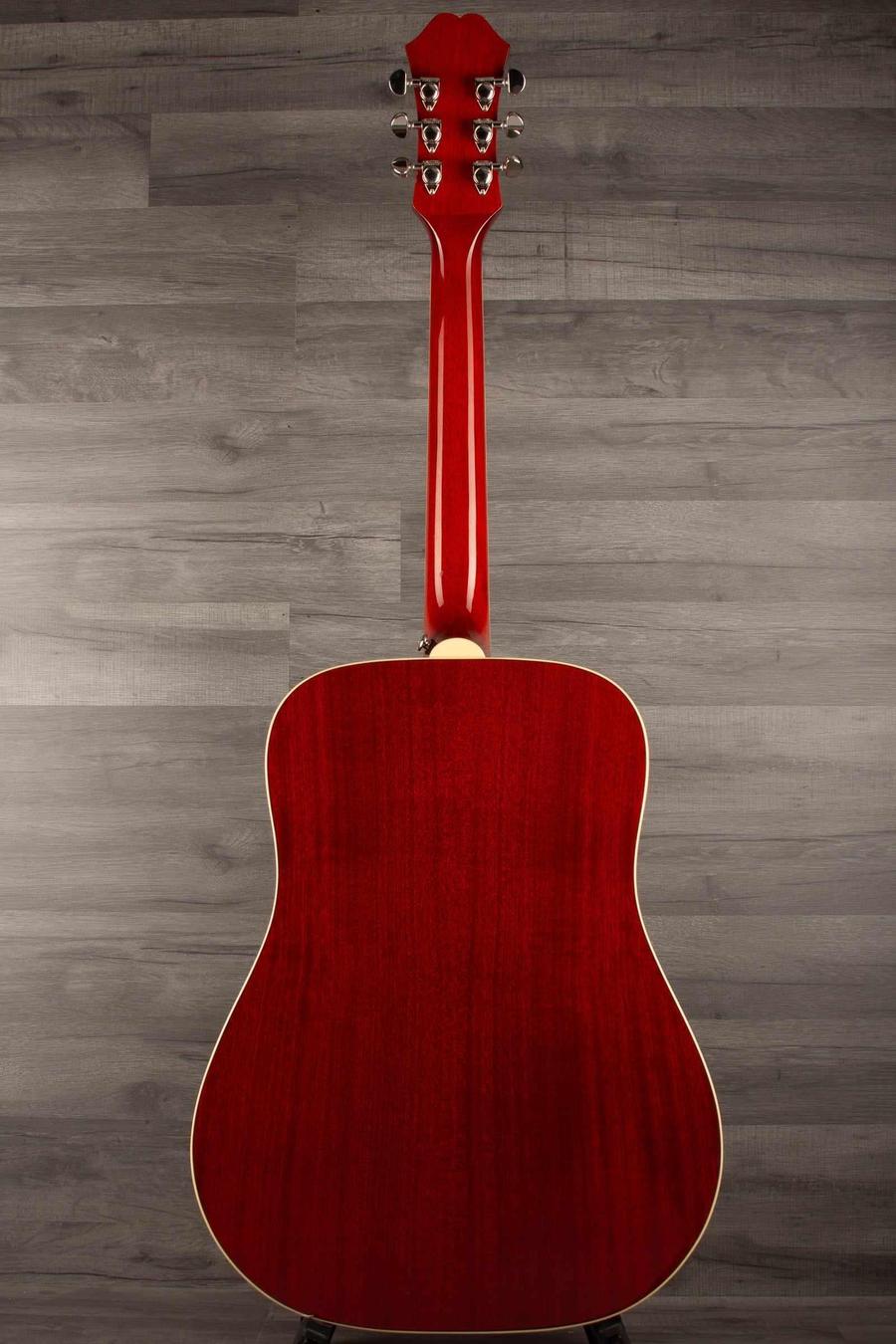 B stock. Epiphone Hummingbird Studio - Faded Cherry - Solid Top / Fishman Sonitone - Acoustic Guitar - MusicStreet