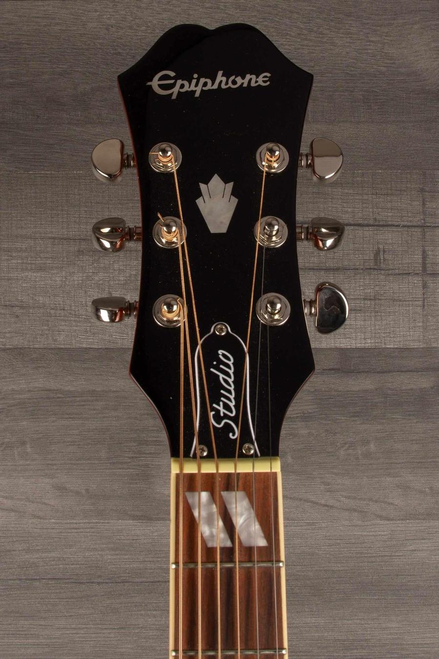 B stock. Epiphone Hummingbird Studio - Faded Cherry - Solid Top / Fishman Sonitone - Acoustic Guitar - MusicStreet