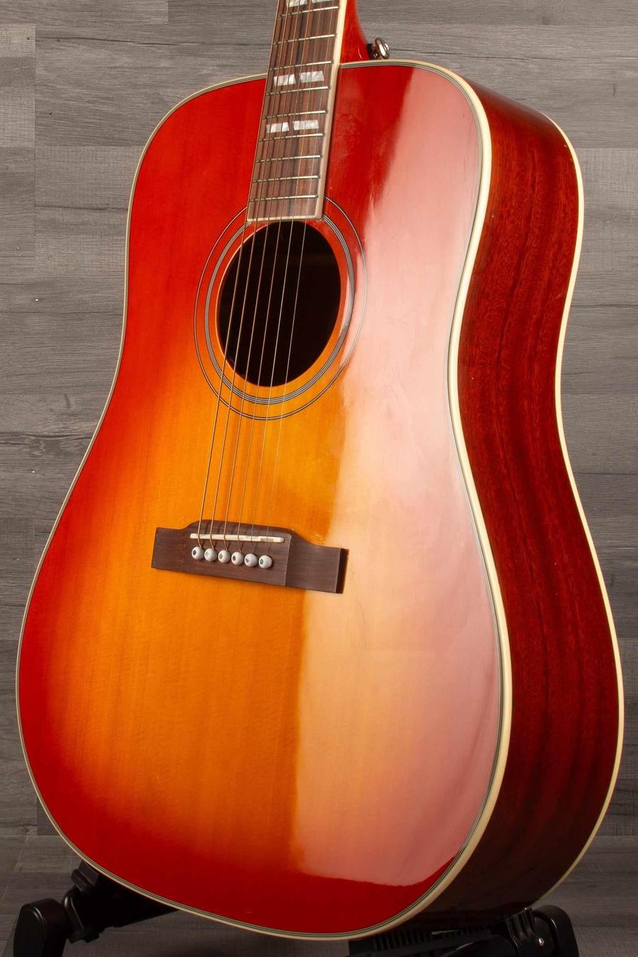B stock. Epiphone Hummingbird Studio - Faded Cherry - Solid Top / Fishman Sonitone - Acoustic Guitar - MusicStreet