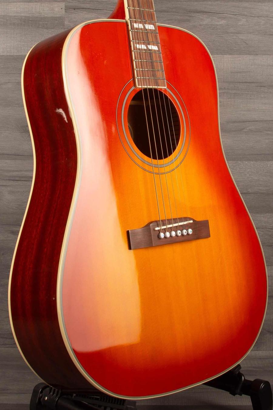 B stock. Epiphone Hummingbird Studio - Faded Cherry - Solid Top / Fishman Sonitone - Acoustic Guitar - MusicStreet