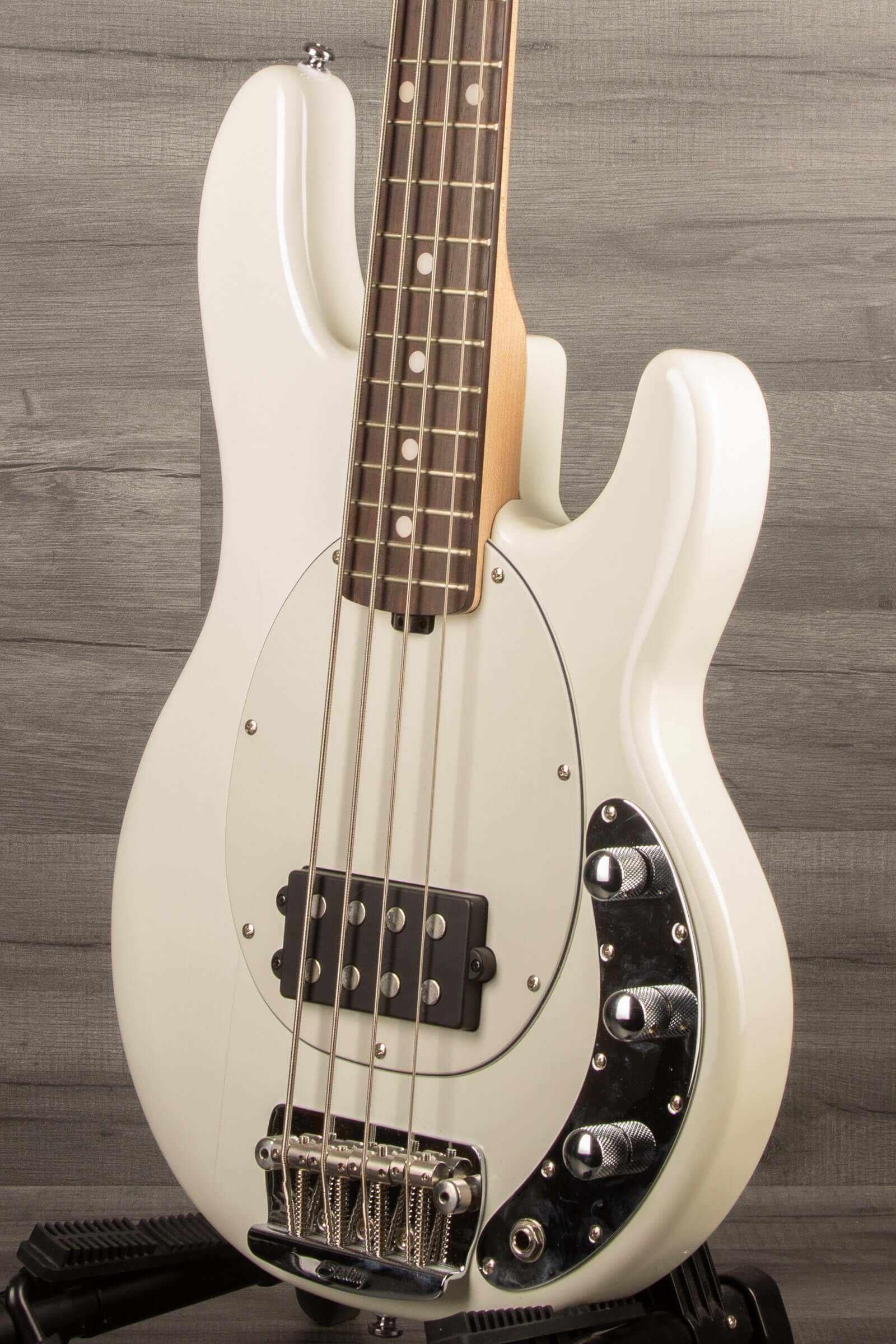 *B Stock - Sterling Stingray Short Scale Bass Guitar - Olympic White