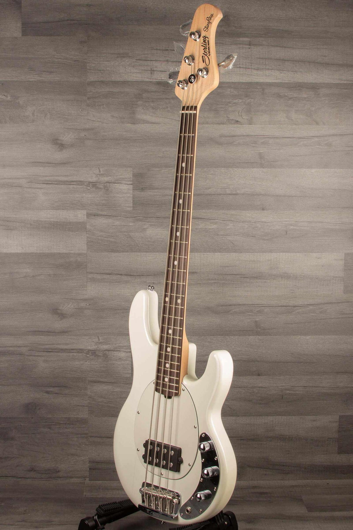 *B Stock - Sterling Stingray Short Scale Bass Guitar - Olympic White - MusicStreet