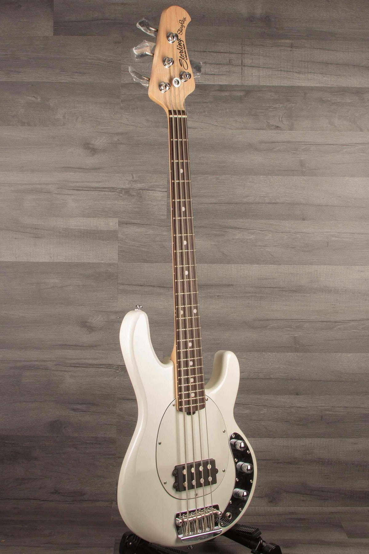 *B Stock - Sterling Stingray Short Scale Bass Guitar - Olympic White - MusicStreet