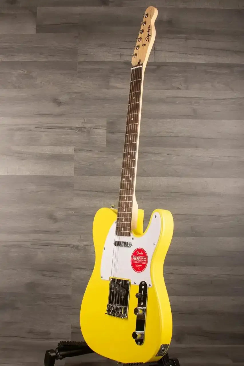 Squier Sonic® Telecaster®, Laurel Fingerboard, White Pickguard, Canary Yellow - MusicStreet