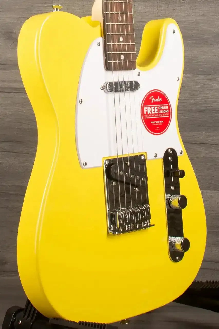 Squier Sonic® Telecaster®, Laurel Fingerboard, White Pickguard, Canary Yellow - MusicStreet