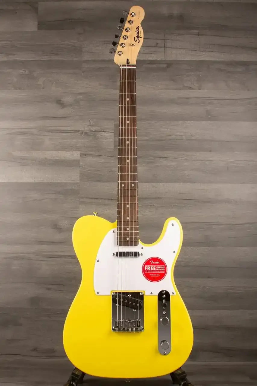 Squier Sonic® Telecaster®, Laurel Fingerboard, White Pickguard, Canary Yellow - MusicStreet