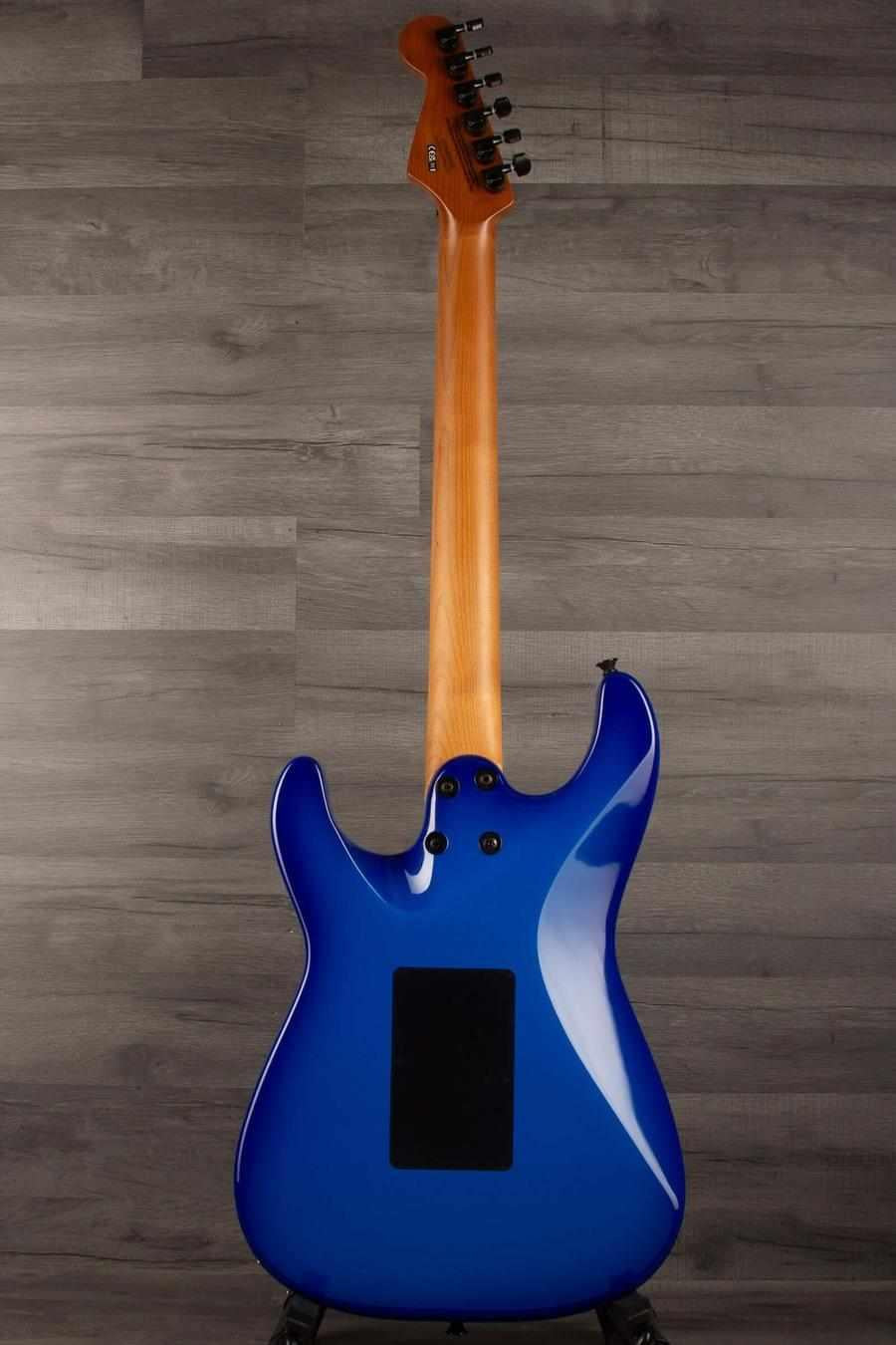 Charvel - PRO-MOD Plus So-cal style 1 HH Floyd rose - Blueburst back view showcasing sleek blue finish and caramelized maple neck.