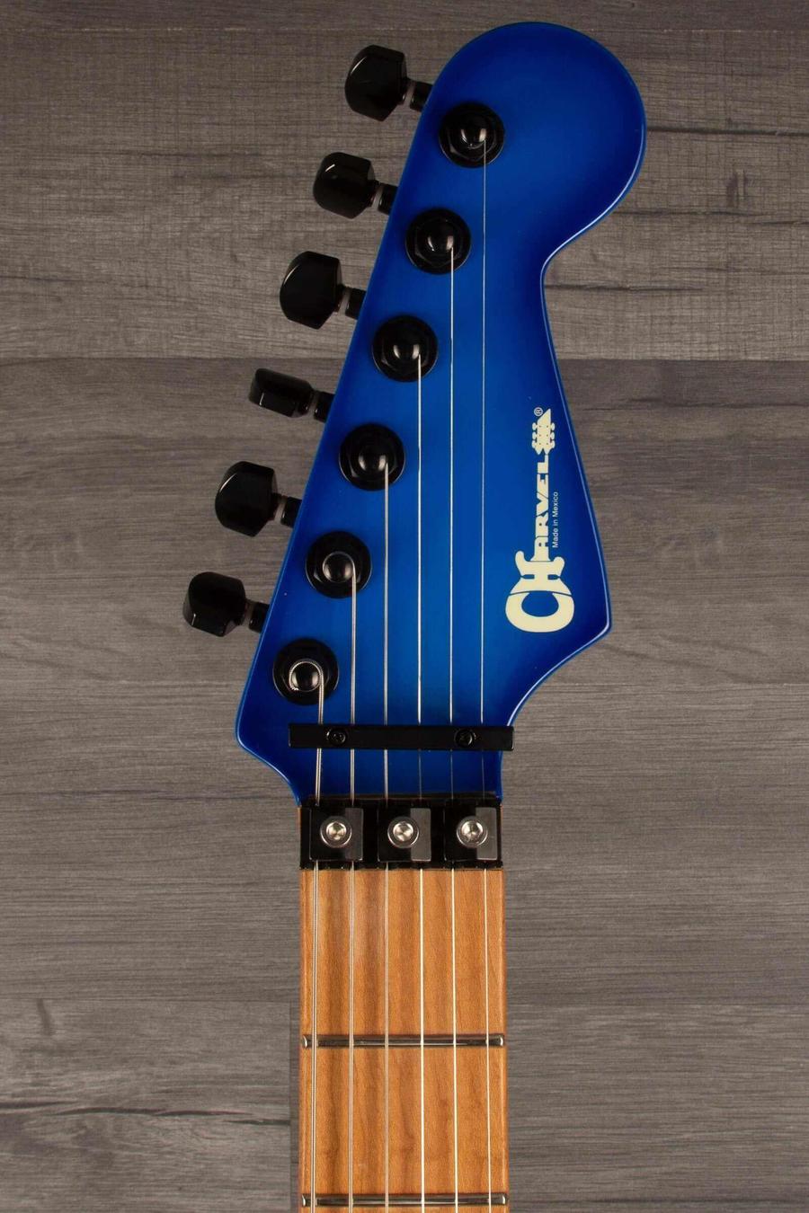Charvel - PRO-MOD Plus So-cal style 1 HH Floyd rose - Blueburst guitar headstock with blue finish and maple neck