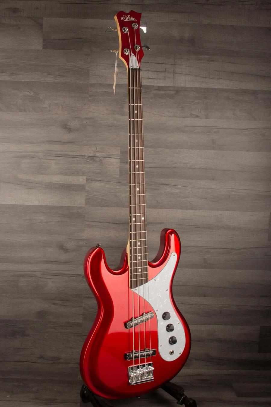 Aria Diamond Series Bass, DMB 01 OCR, Old Candy Apple Red - MusicStreet