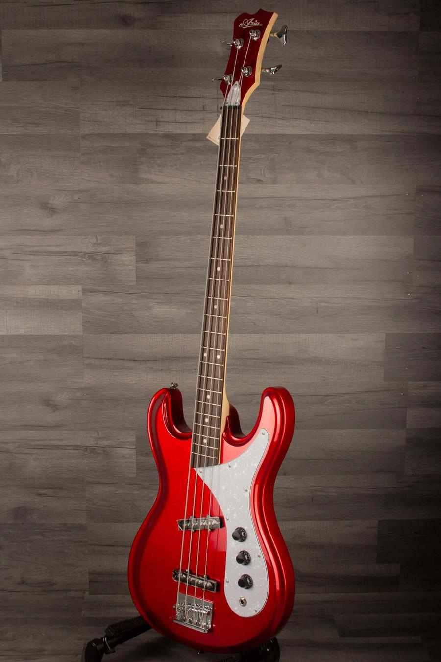 Aria Diamond Series Bass, DMB 01 OCR, Old Candy Apple Red - MusicStreet
