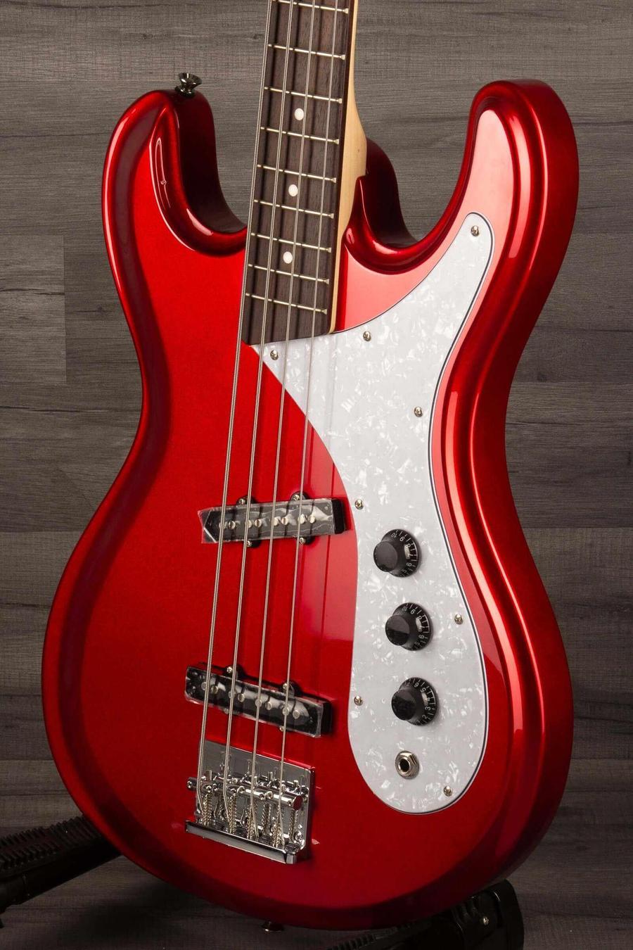 Aria Diamond Series Bass, DMB 01 OCR, Old Candy Apple Red - MusicStreet