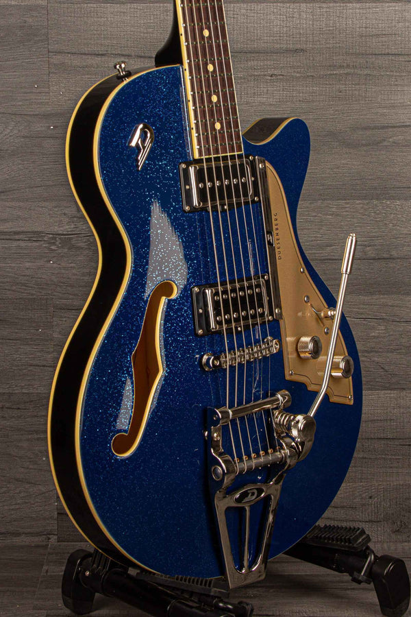Duesenberg Starplayer Tv In Blue Sparkle With Hard Case | MusicStreet