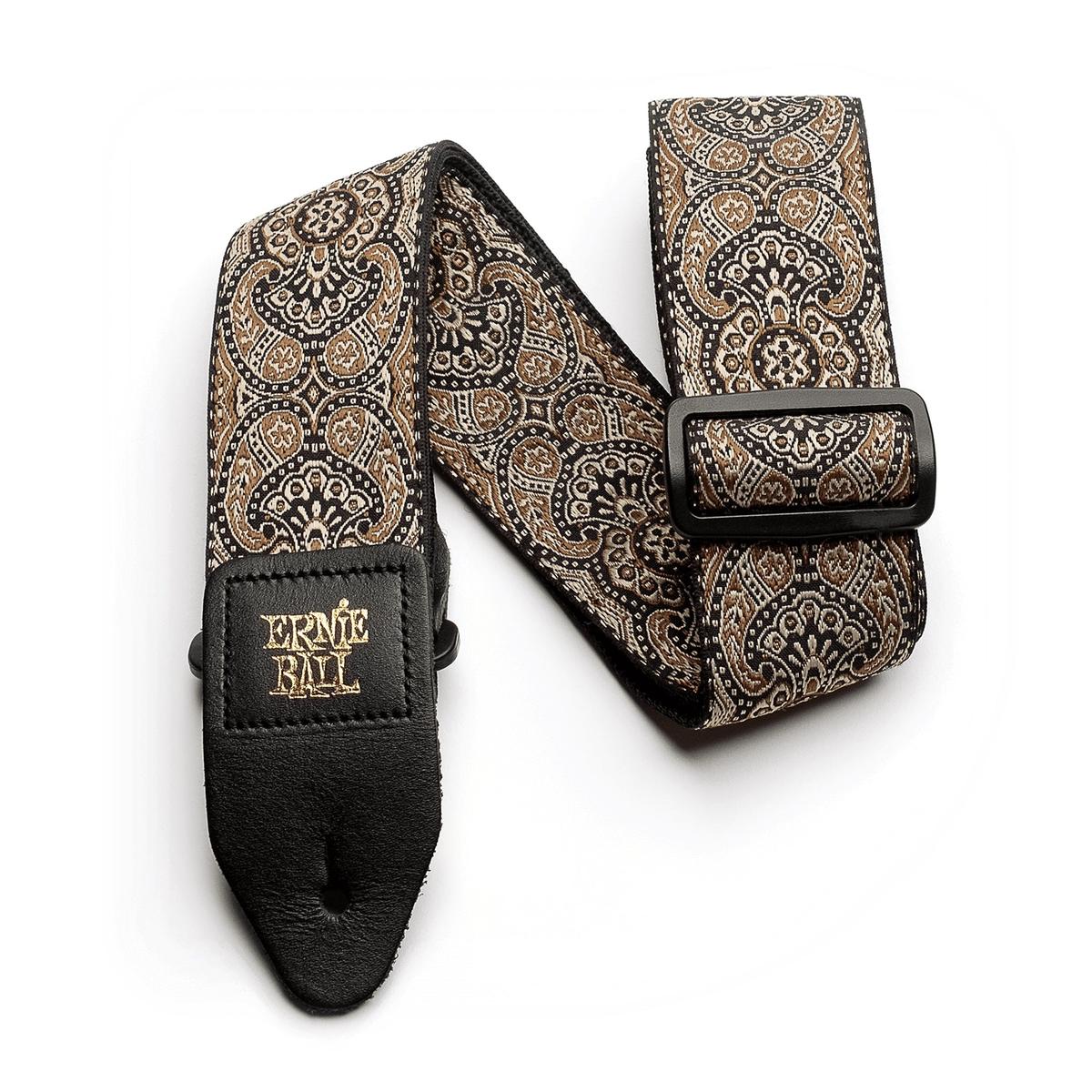 Ernie Ball 4163 Gold & Black Paisley guitar strap