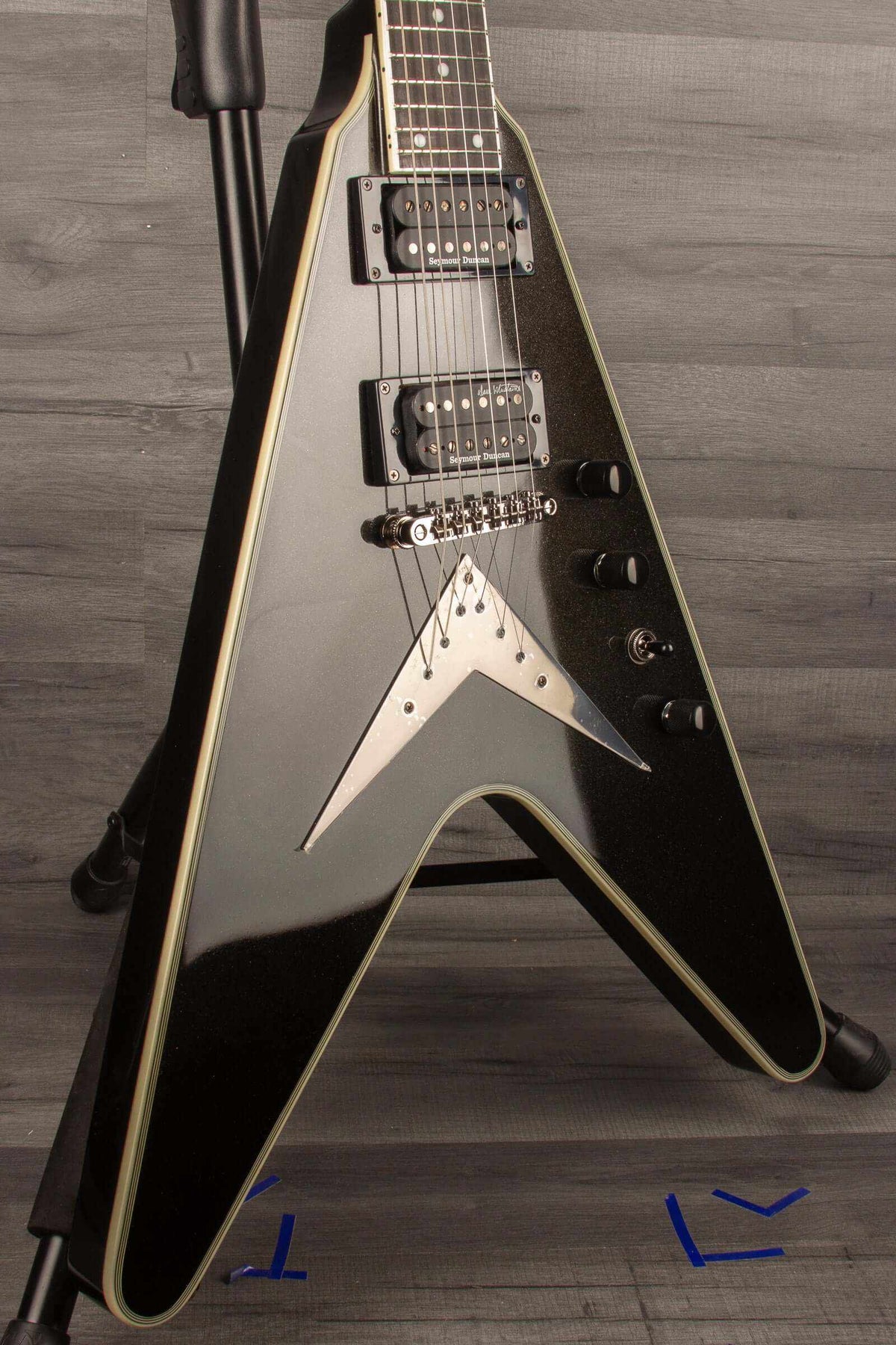 Epiphone Dave Mustaine Flying V Custom Electric Guitar, Metallic Black (Incl. Hard Case)
