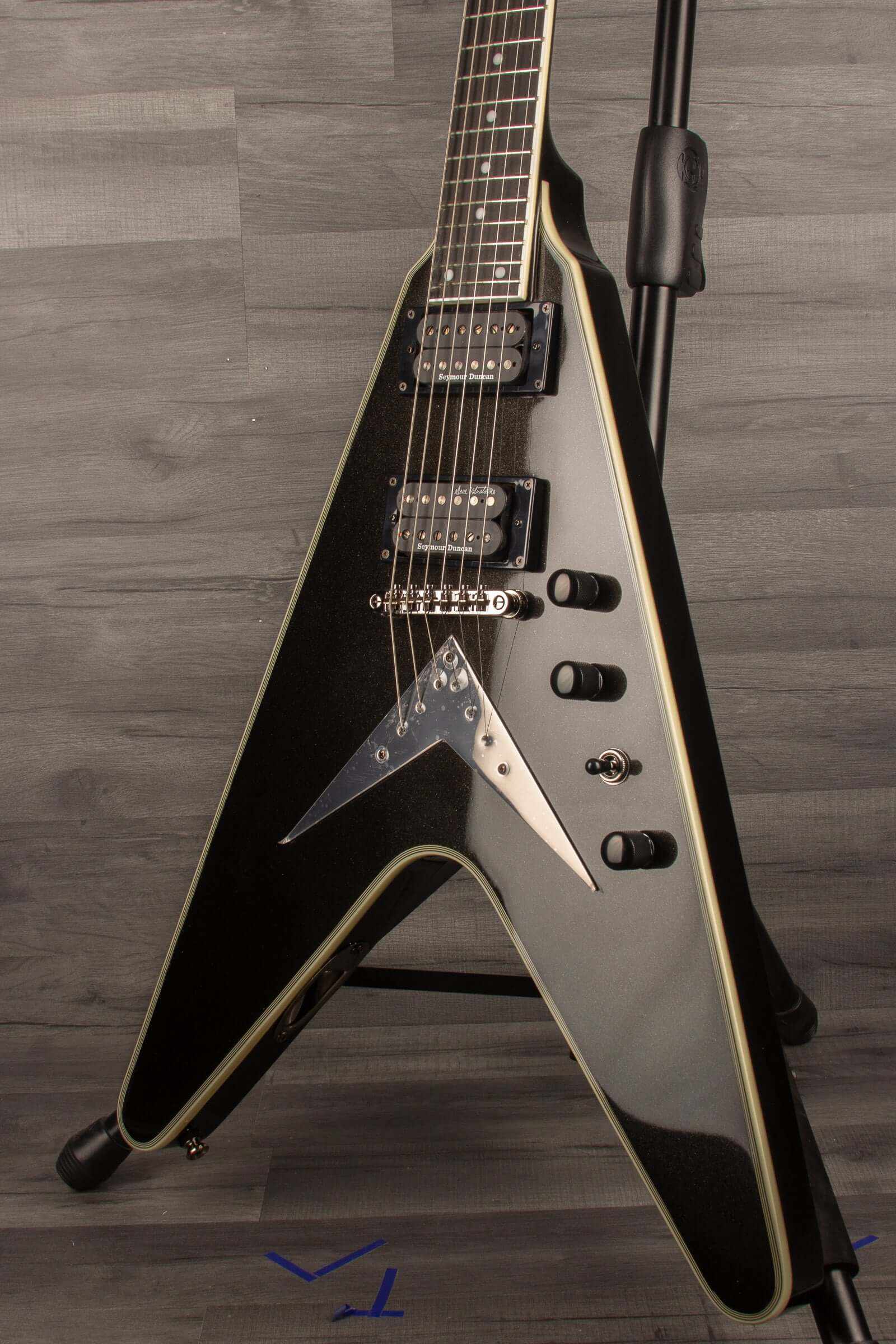 Epiphone Dave Mustaine Flying V Custom Electric Guitar, Metallic Black (Incl. Hard Case)