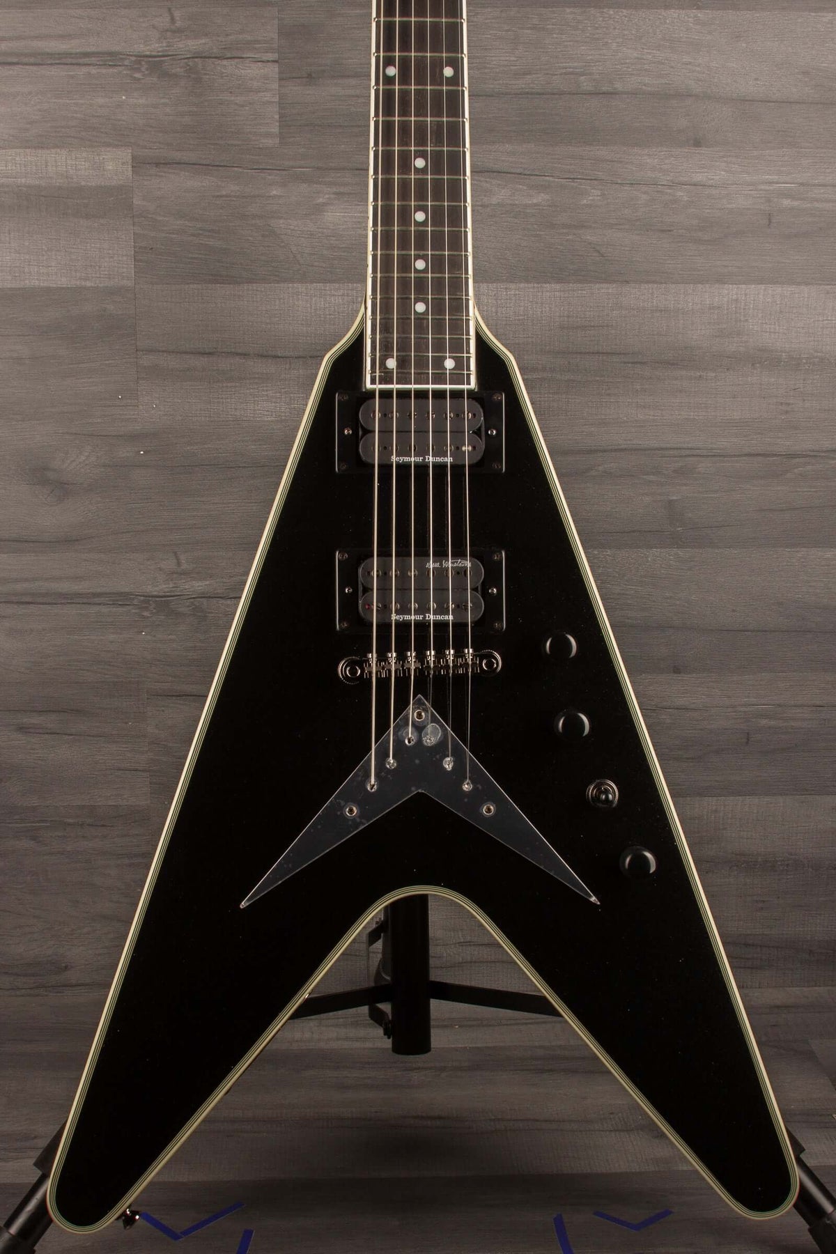 Epiphone Dave Mustaine Flying V Custom Electric Guitar, Metallic Black (Incl. Hard Case)