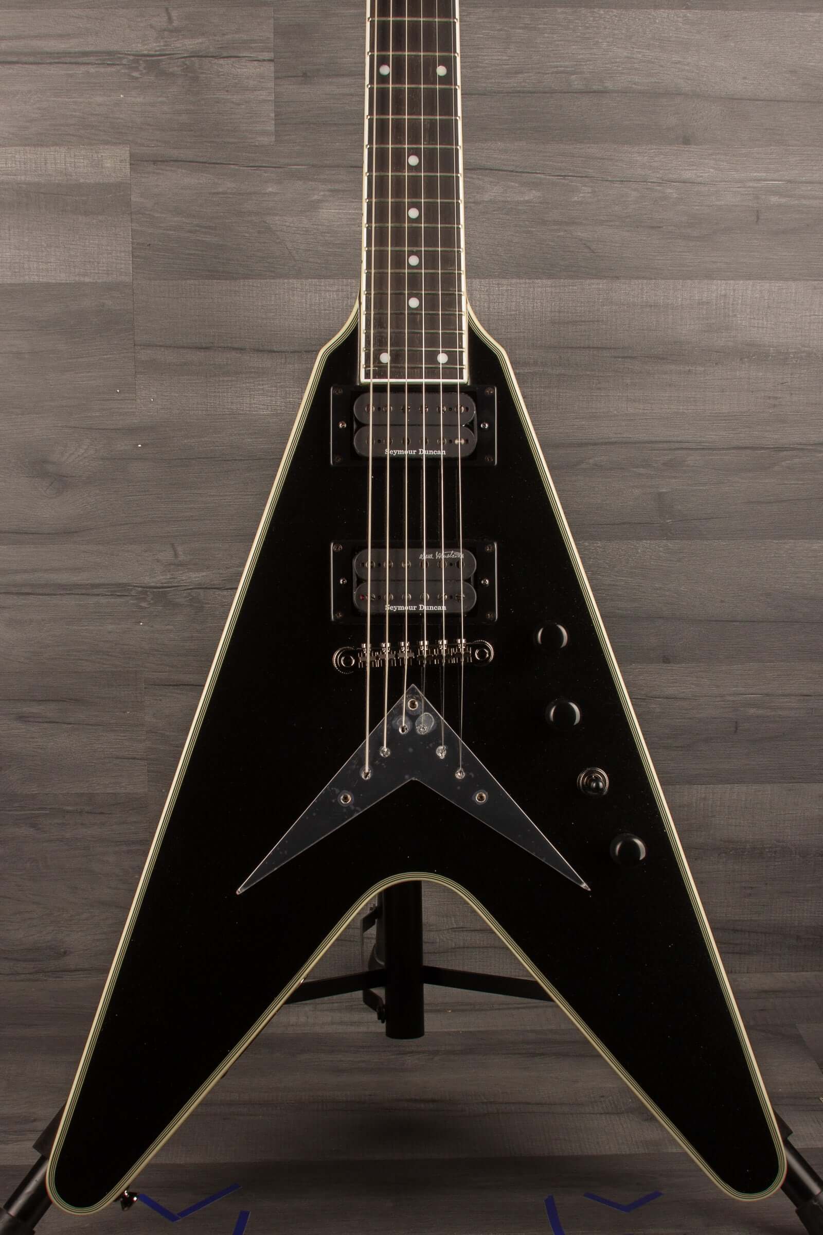 Epiphone Dave Mustaine Flying V Custom Electric Guitar, Metallic Black (Incl. Hard Case)