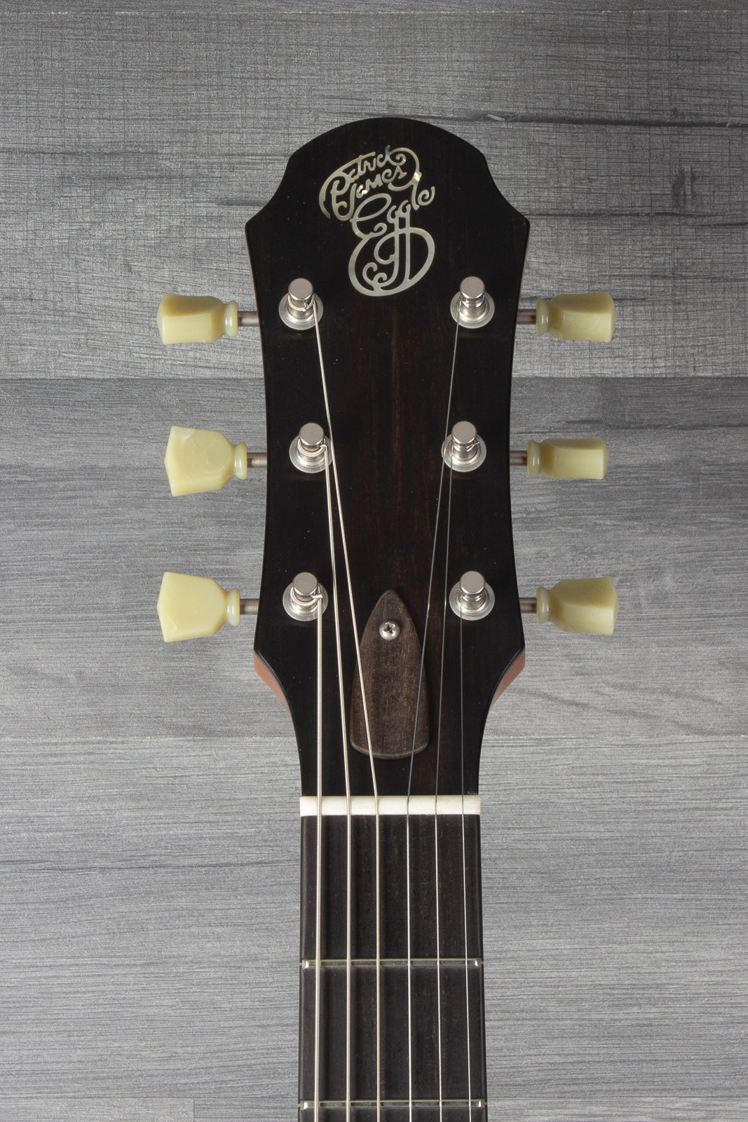 Patrick James Eggle Macon Carved Top Electric Guitar (#31150), Sunburst over Shoreline Gold, Dual P90 Pickups