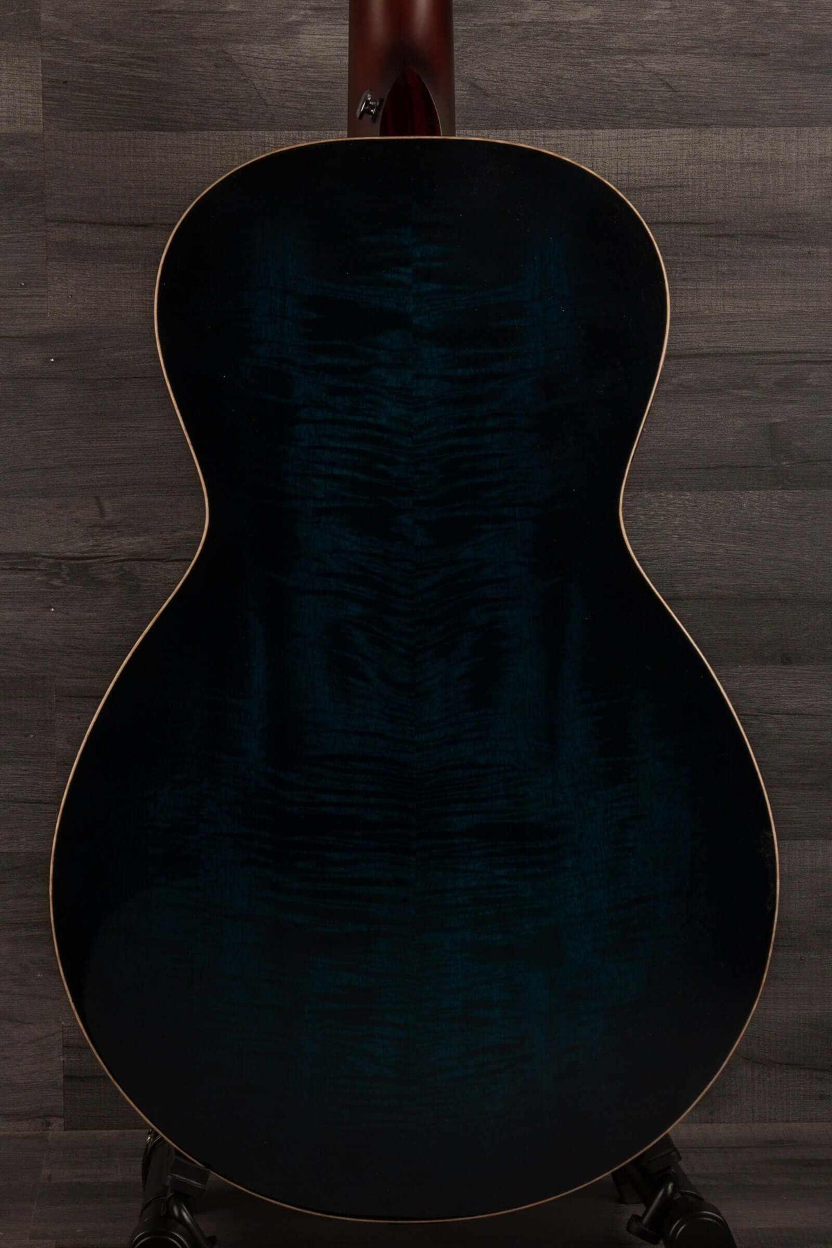 Faith BLUE MOON Series Mercury E Scoop Inc Case back view showcasing unique grain and deep blue coloration.