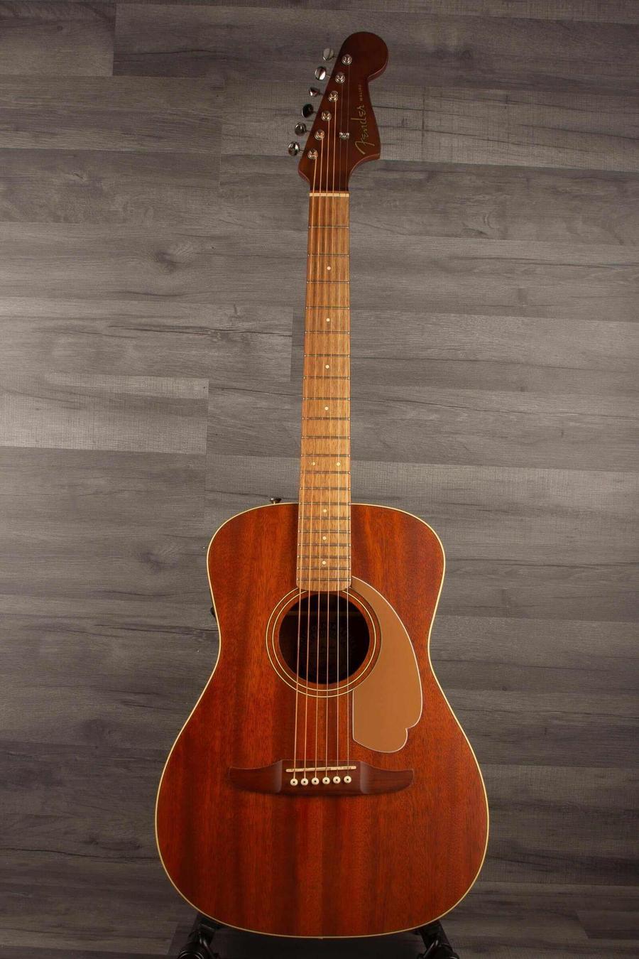 Fender Malibu Player special All mahogany acoustic guitar, showcasing all-mahogany body and classic design.
