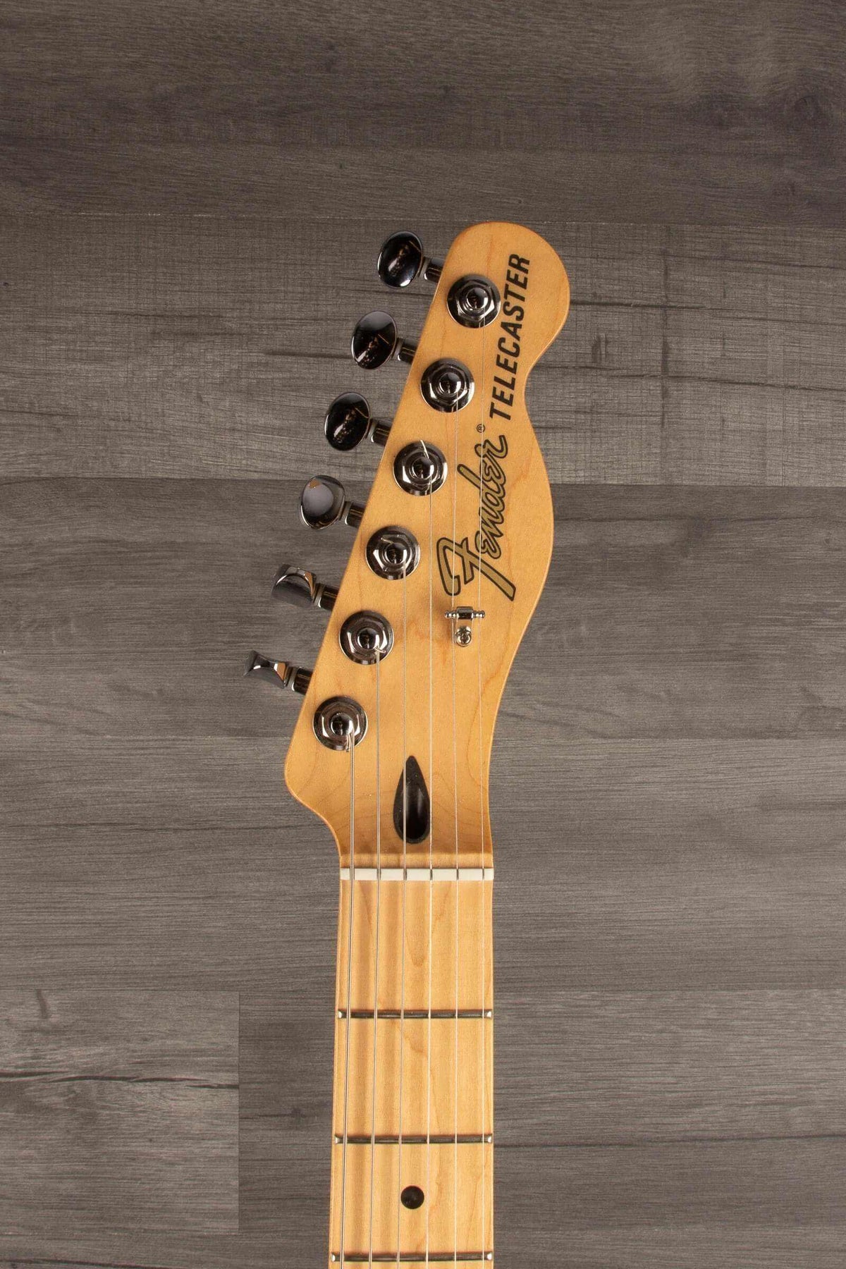 USED - Fender Deluxe Telecaster Thinline, Maple Fingerboard, Candy Apple Red guitar neck with tuners.