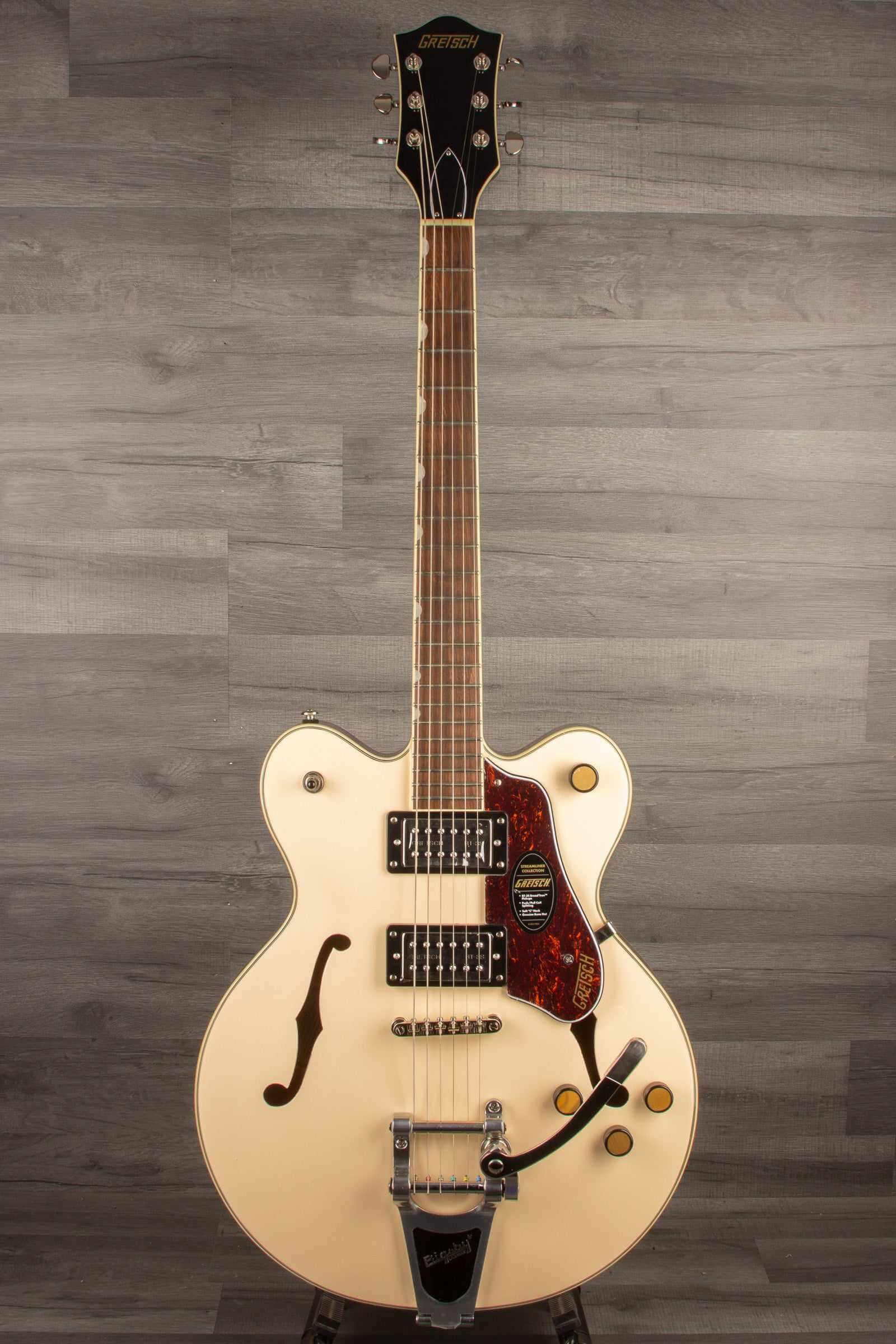 Gretsch G2622T Streamliner™ Center Block Double-Cut with Bigsby®, Laurel Fingerboard, Broad’Tron™ BT-3S Pickups, Vintage White
