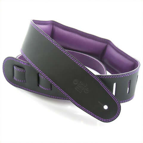 DSL GEG35-15-9 3.5″ Padded Garment Guitar Strap - Black/Purple