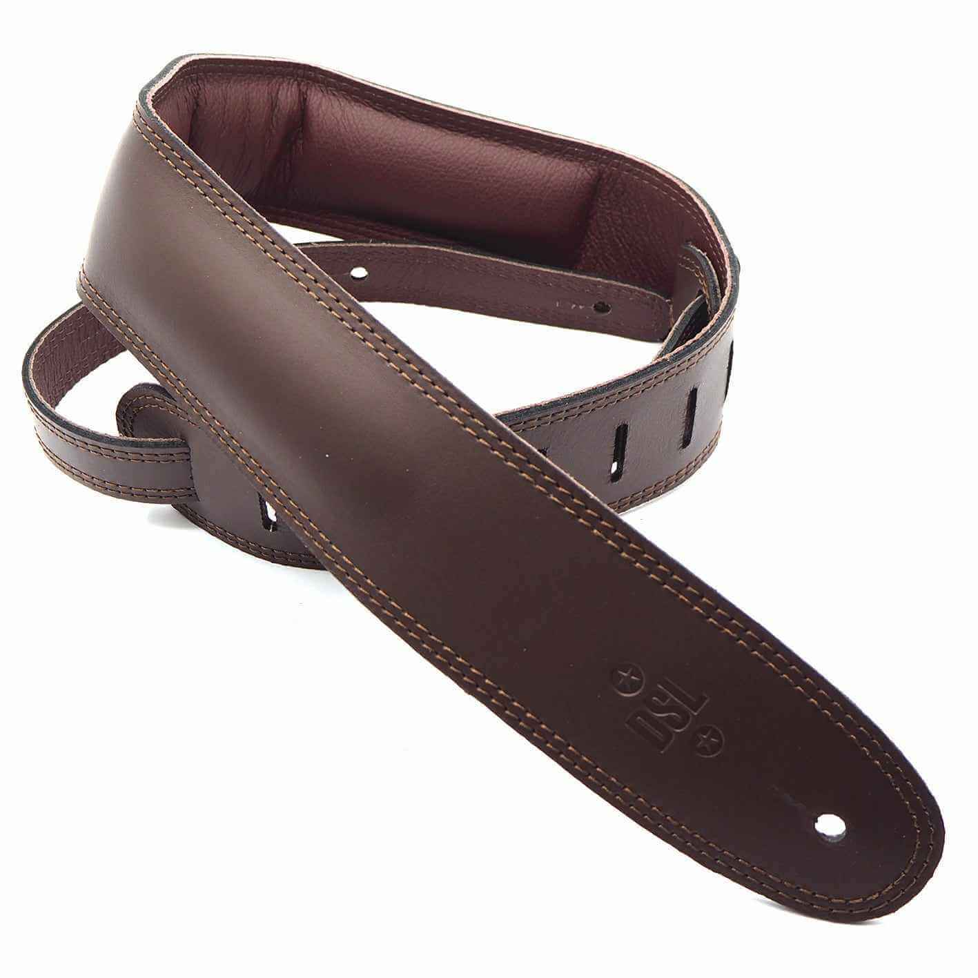 DSL GEG25-17-2 2.5″ Padded Garment Guitar Strap - Saddle Brown