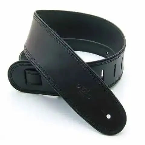 DSL GEP25-15-1 2.5″ Rolled Edge Guitar Strap - Black/Black