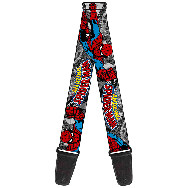 Buckle Down The Amazing Spiderman Action Guitar Strap - MusicStreet