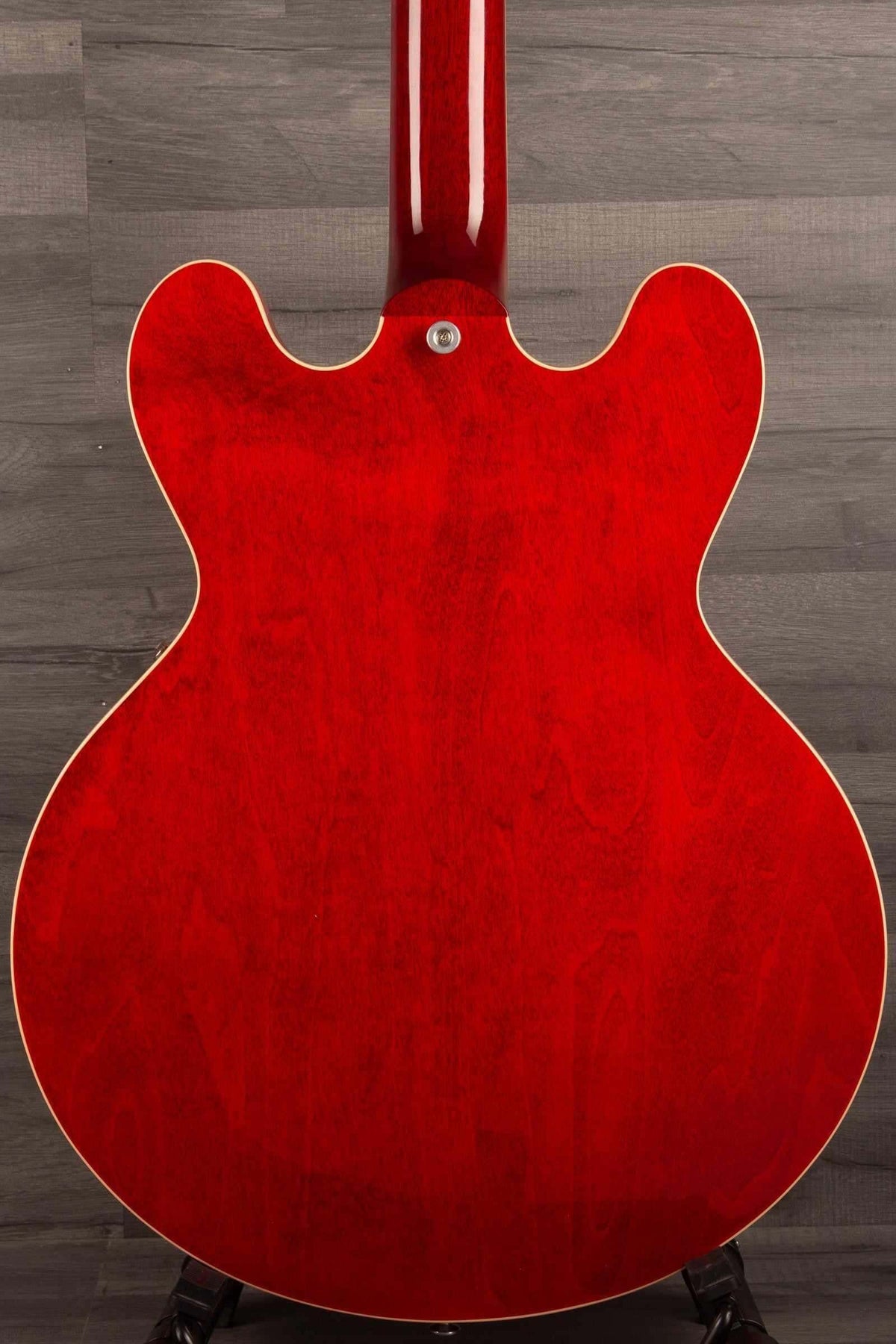 USED - Gibson ES-345 Electric Guitar, Sixties Cherry - Dual Calibrated T-Type Humbuckers back view on display