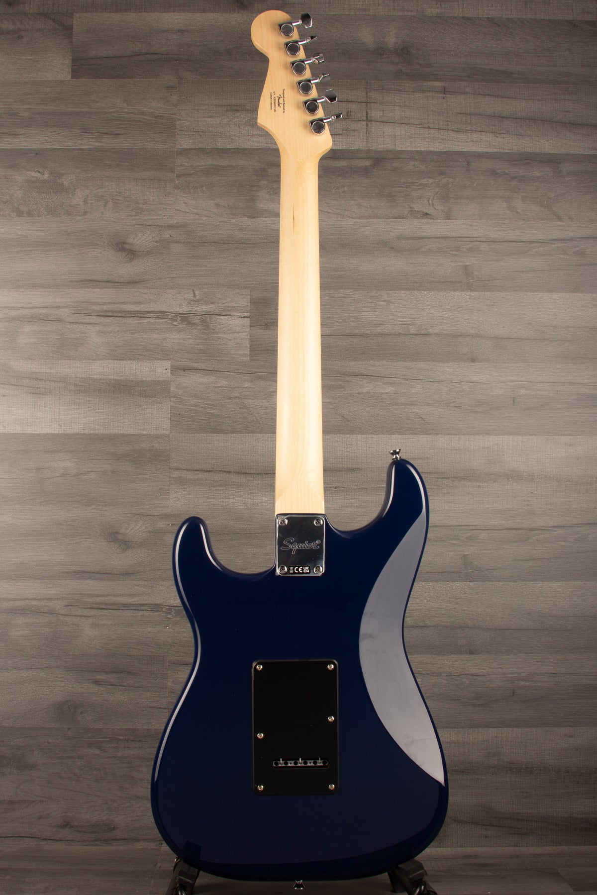 Squier Sonic Stratocaster HSS with Maple Fingerboard and Black Pickguard in Midnight Blue
