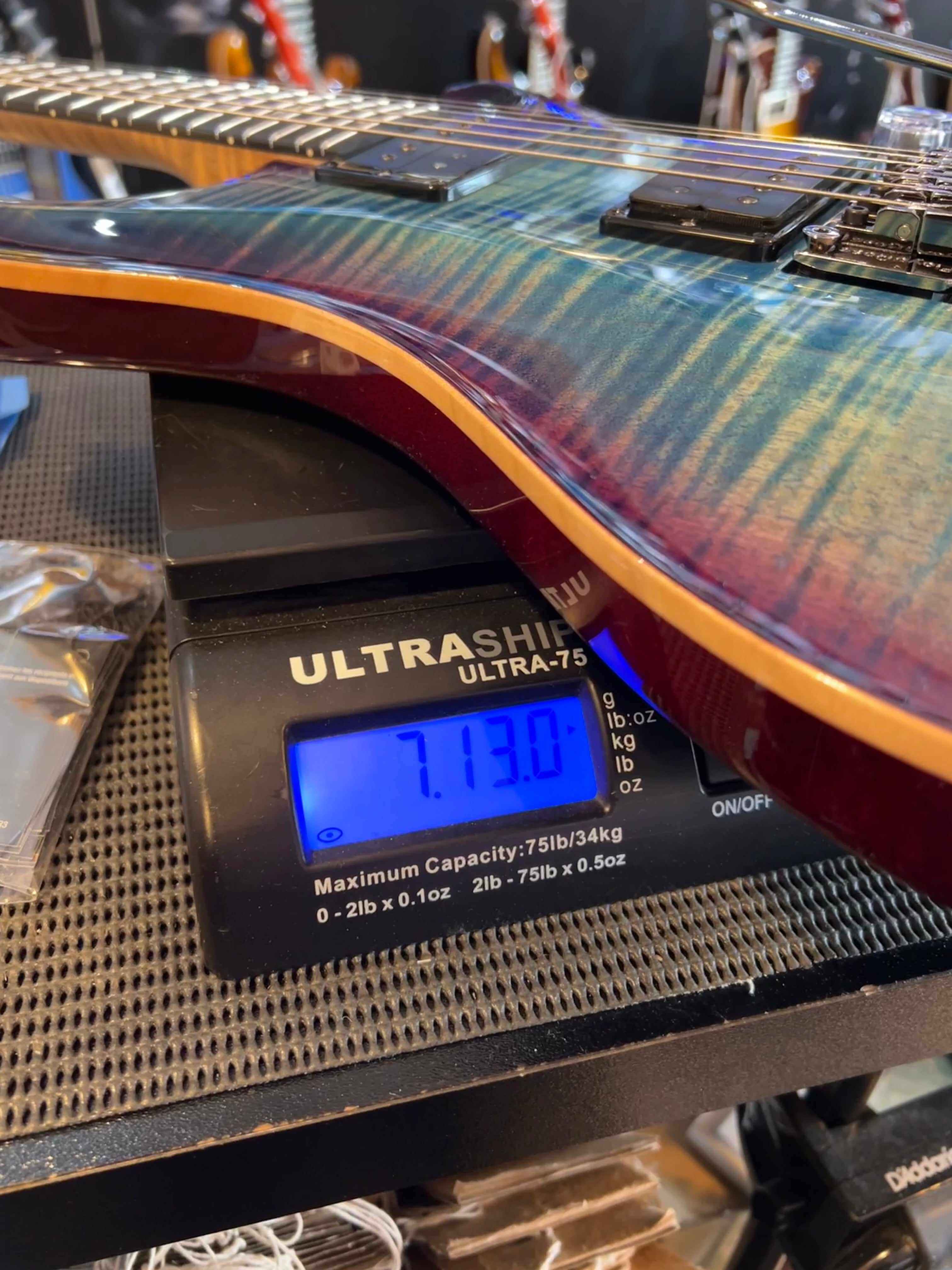 * B-stock PRS - Wood Library Custom 24 Floyd Aquabluex Purple Burst #0359688