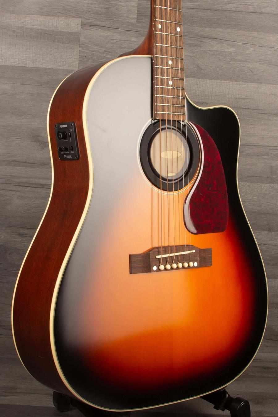 Epiphone Inspired by Gibson J-45 EC in Aged Vintage Sunburst Gloss - MusicStreet